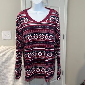 Women's Nautica PJ Top, pajama top, V neck, NWT, size XL